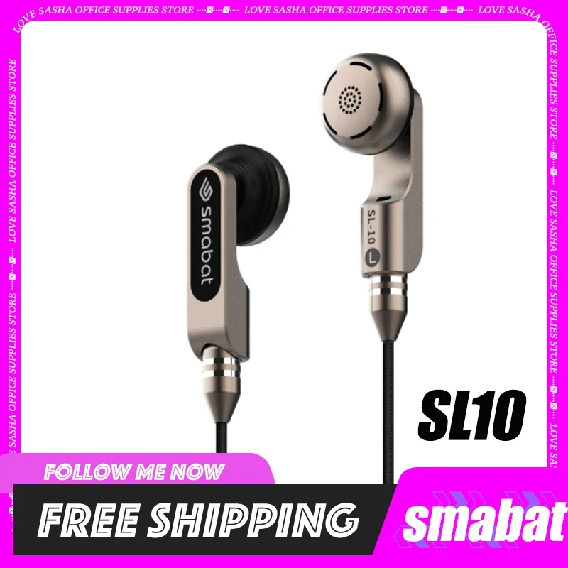 Smabat Sl10 In Ear Earphones Two-Way Dual-Motion Coil Detachable Mmcx 3.5mm/Cx31993 Hd Digital Dac Type-C Hifi Iem Custom