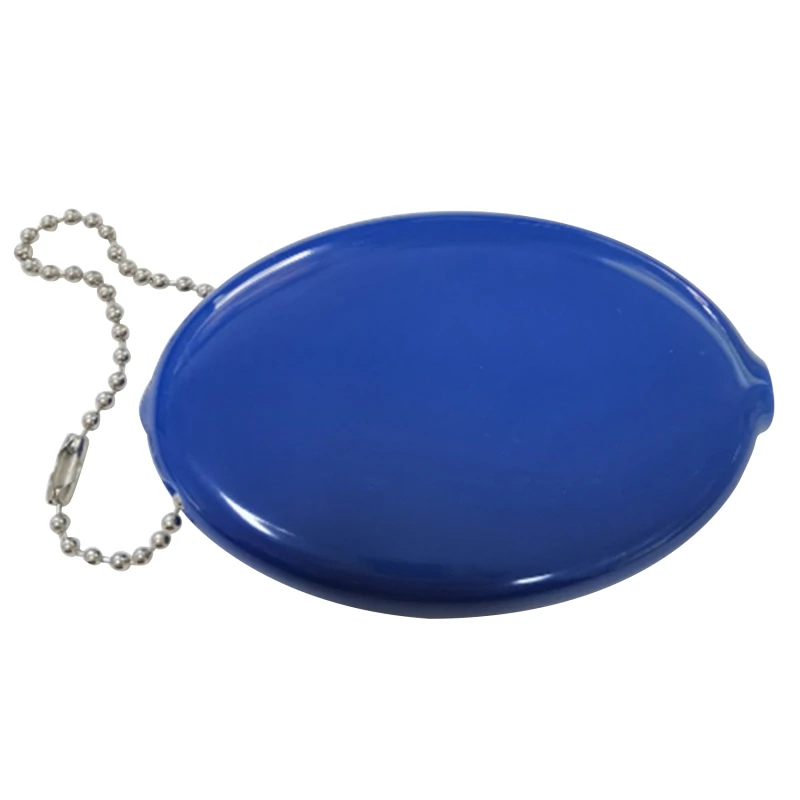 Small Oval Coin Purse Holds Change Mini Holders with Chain for Men Women