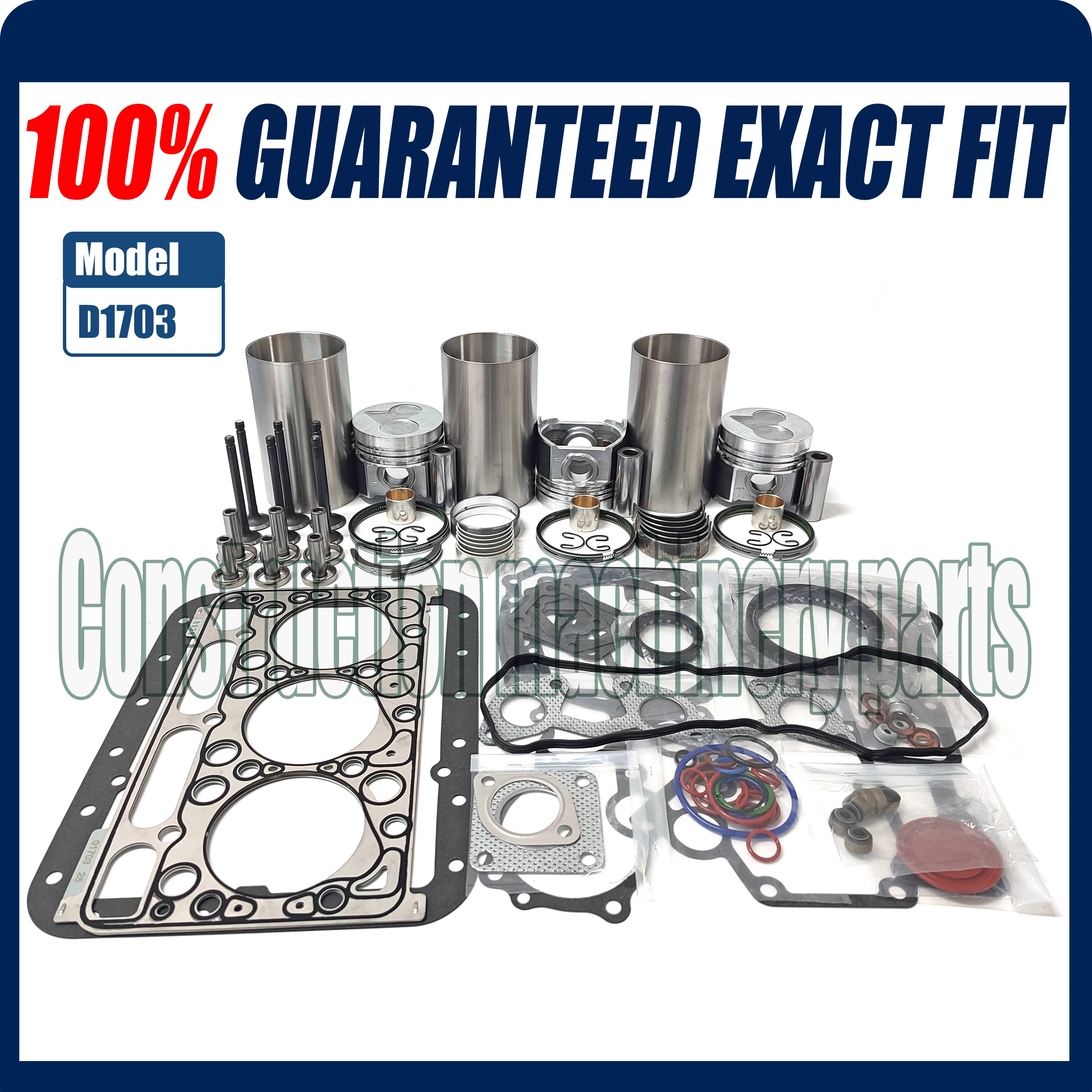 

Engine Rebuild Kit For Motor Kubota D1703 Piston Liner Ring Main&Con Rod Bearing Gasket Kit