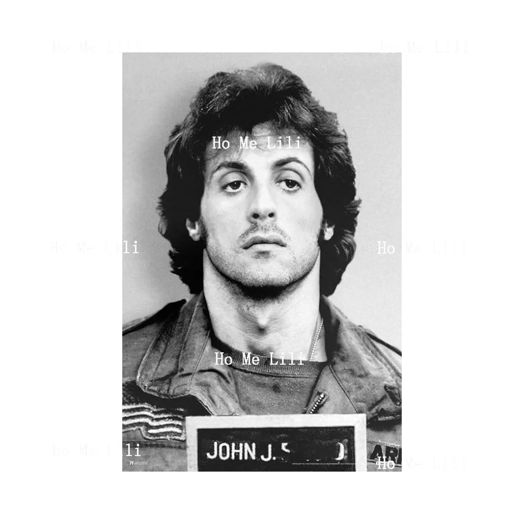 John J. Mugshot First Blood Mug Shot Retro 80s Movie Sylvester Series Classic Wall Decor Art Metal Plaque