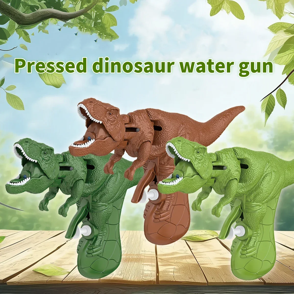 Dinosaur Water Gun Toy Mouth Open Water Pistol Spray Shooting Pressing Jurassic Dino Park Summer Outdoor Pool Toy For Kids Boys