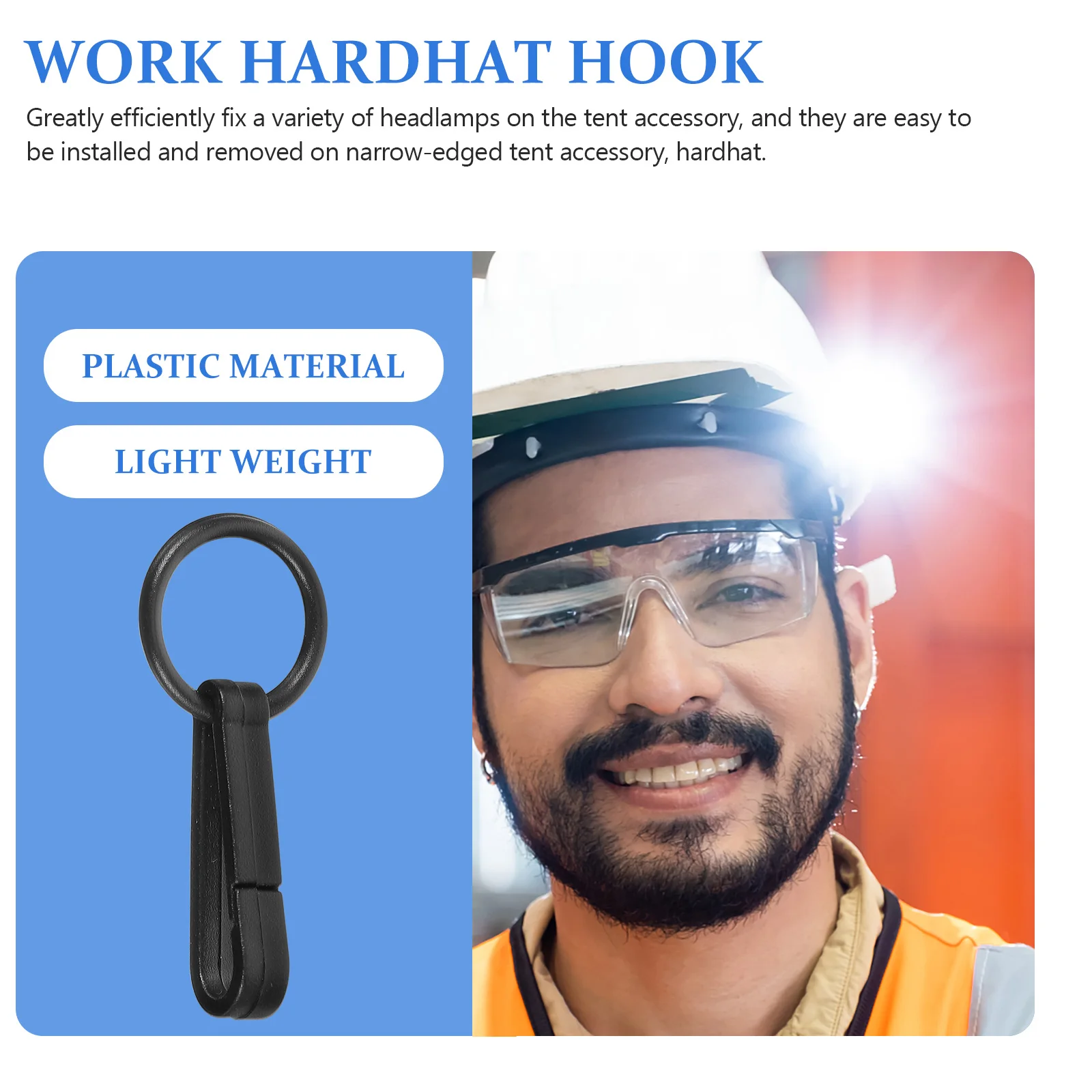 

100 Pcs Hat Headlamp Hook Work Outdoor Gazebo Accessories Plastic Climbing Tent Hooks