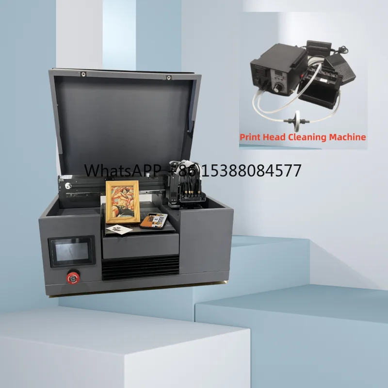 

FOSIDA Newly Developed XP600 YMCKWW 6 Colors Four Axis Flat A4 Portable Uv Printer with Print Head Cleaning Machine