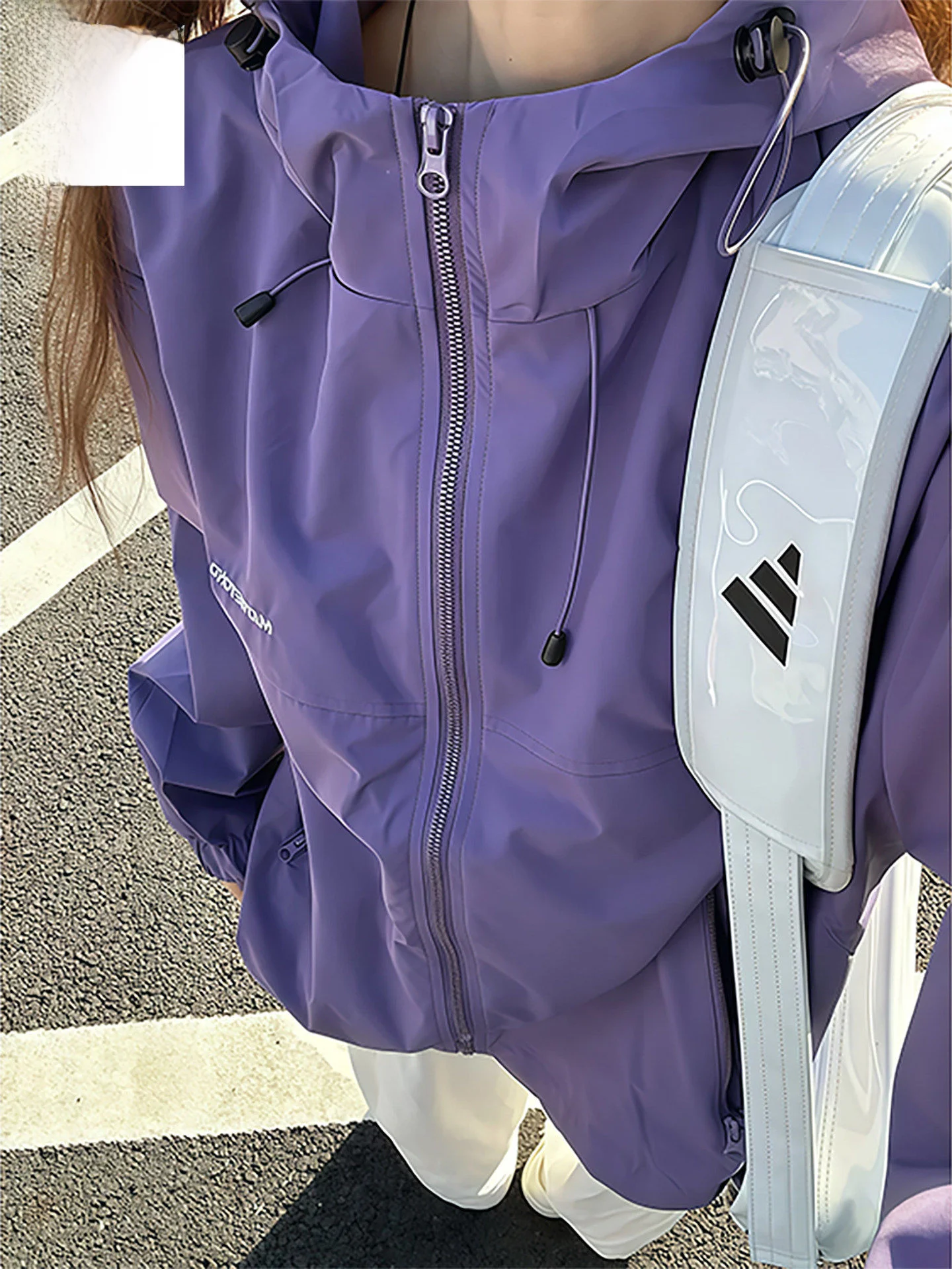 

Nainiu New Arrival Men's Purple Jacket Spring 2026 Outdoor Climbing Windproof Waterproof American Style Fleece Lined Hooded Coat