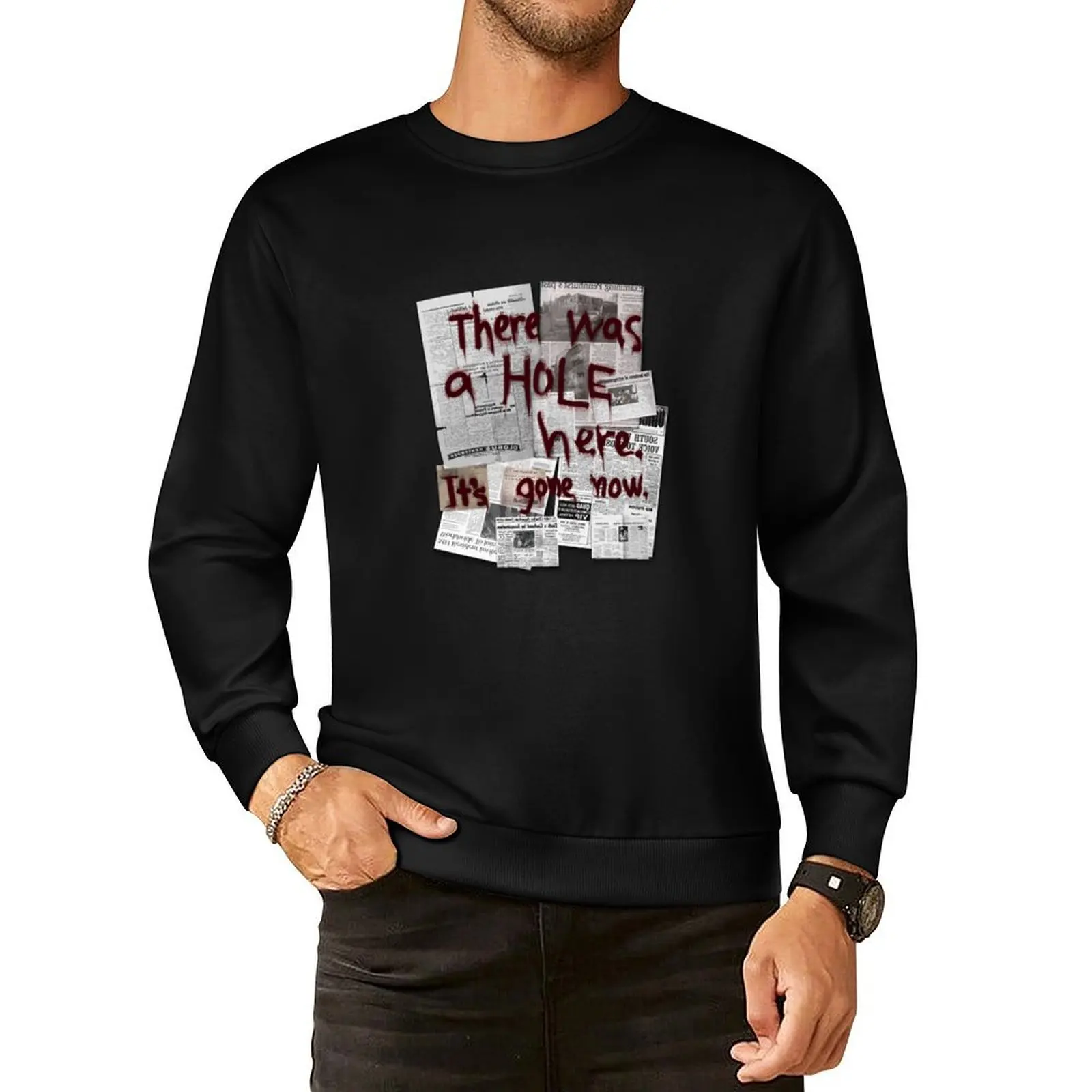 

There Was a HOLE Here. It's Gone Now. Pullover Hoodie men's sweat-shirt set men's winter sweater sweatshirt men