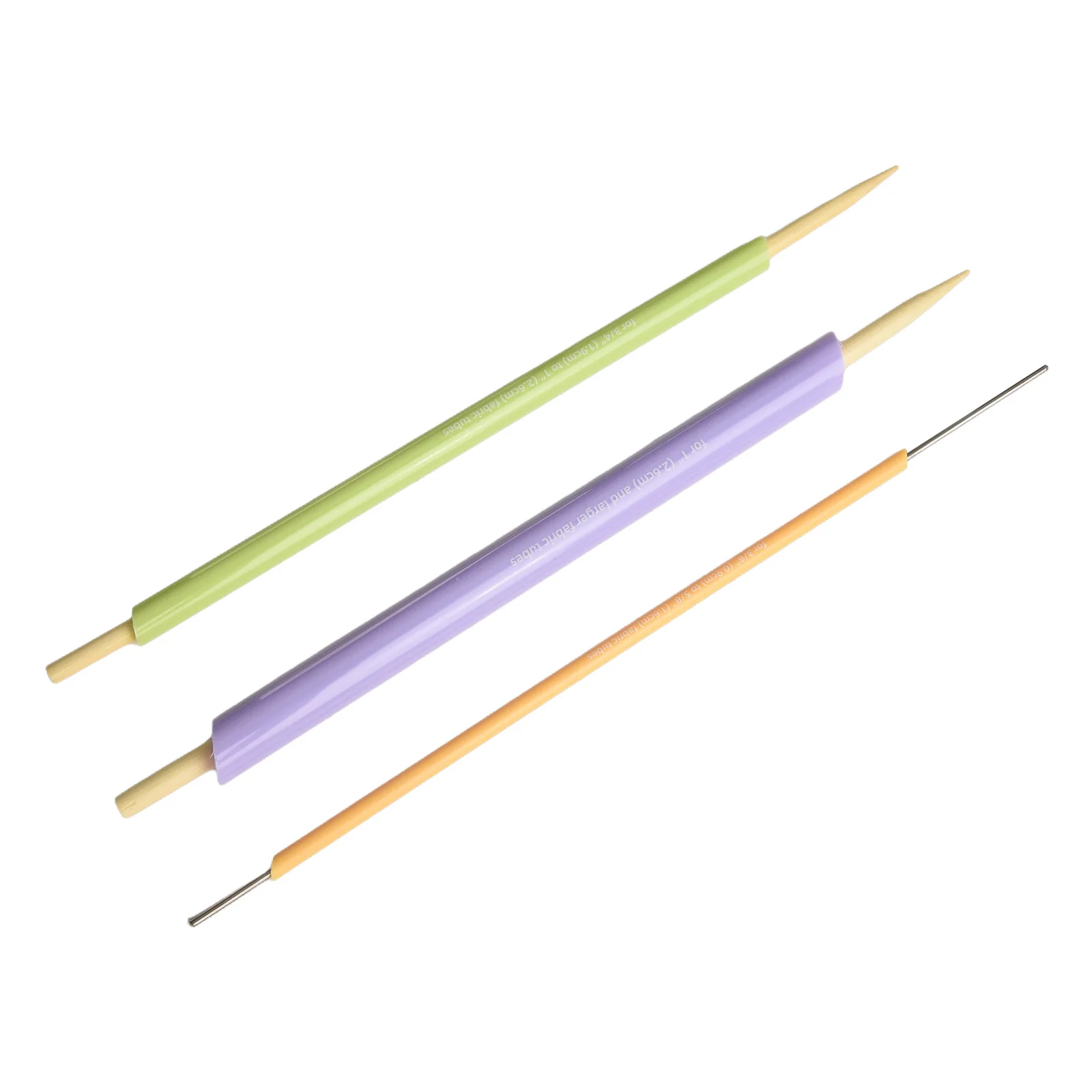 Quick Turn Fabric Set Includes 3 Cylinder Sizes 3/16 inch 3/8 inch 1/2 inch for Turning Fabric Tubes For Sewing Craft Home DIY