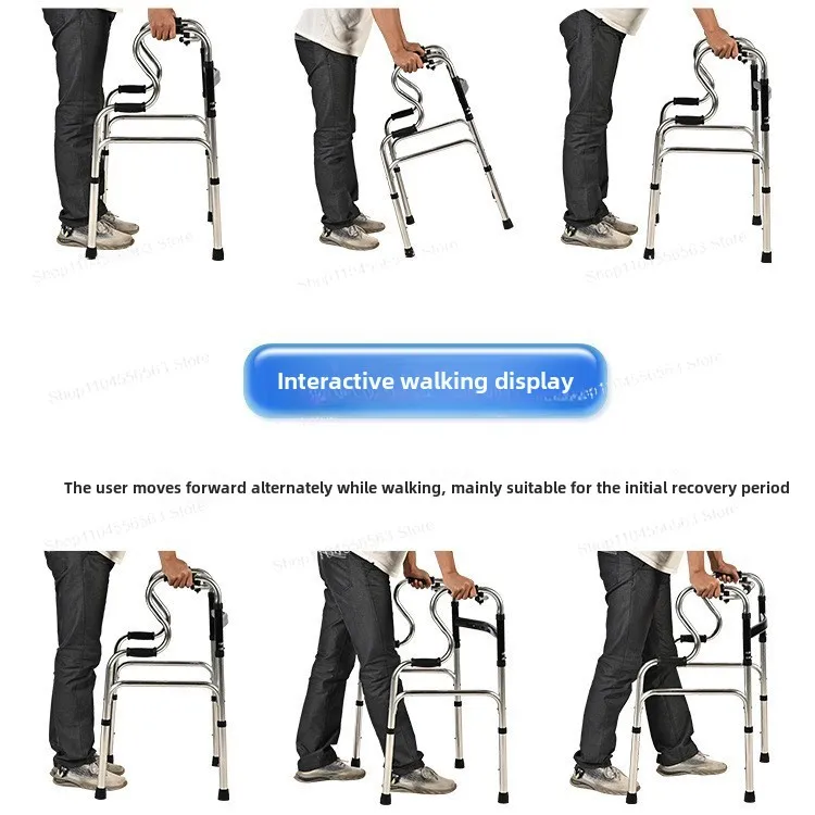 Ходунки из нержавеющей стали для пожилых людей на колесиках, с подушкой сиденья, ходунки на четырех ножках.