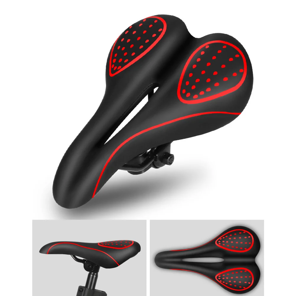 

Silicone Bike Saddle Spring Seat Thickened Enhanced Stability Shock Absorbing Cushion for Outdoor Mountain Bike Riding Black Red