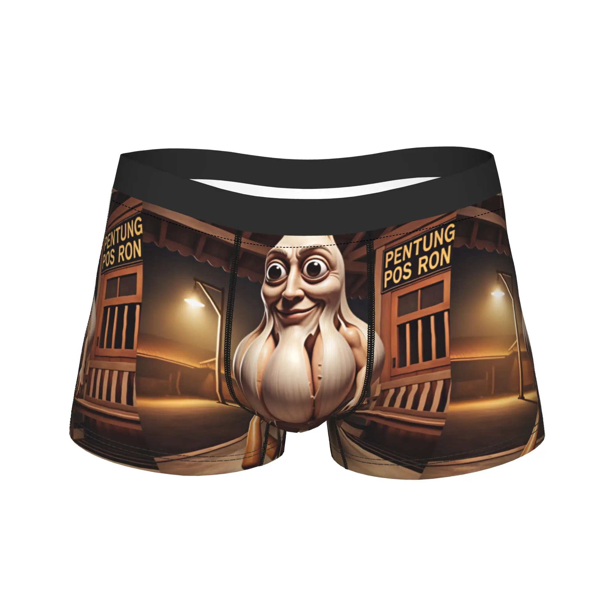 Tung Tung Sahur Garlic Funny Meme Underwear  Men Shorts Briefs Soft Trend Trunk Hot Sale Custom DIY Plus Size Underpants
