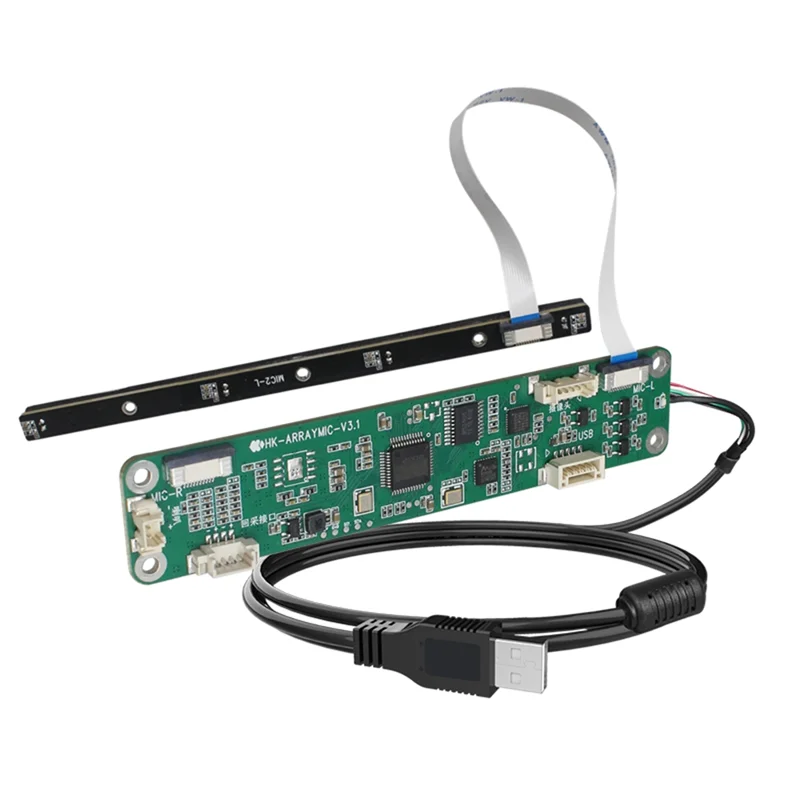 Nuovo set di microfoni direzionali a 4 array USB lineare con riduzione del rumore con pickup audio a 60 gradi con amplificatore da 3,5 mm