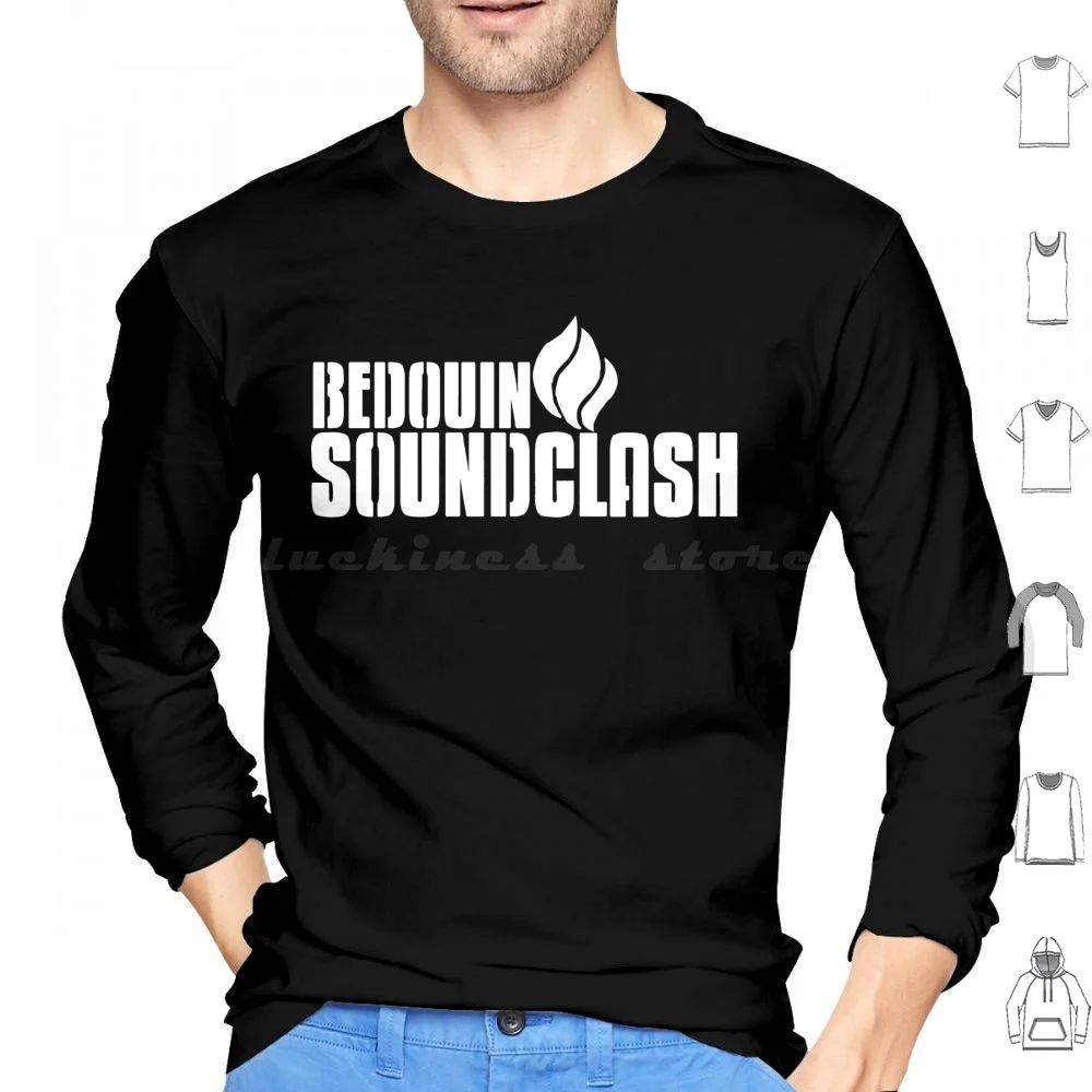 Band Stencil-White Hoodies Long Sleeve Bedouin Sound Soundclash Clash Punk Band Bands Hard Core Hardcore Skater