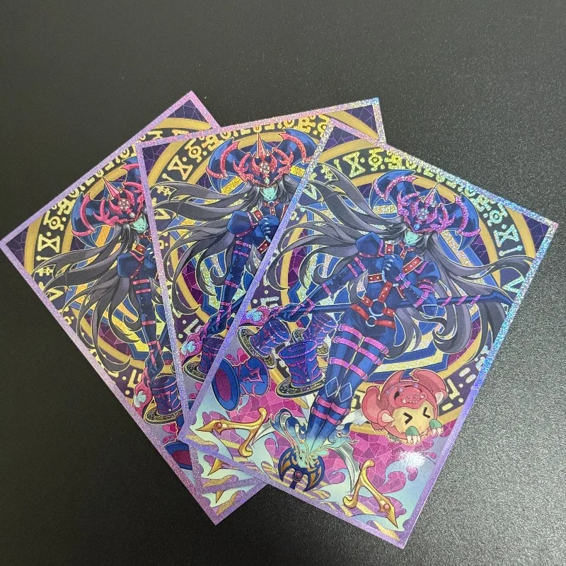 60pcs Yu-Gi-Oh! Magician of Black Chaos/Kuriboh Pink Foil Flash Card Case 63x90mm VG OCG Game Collection Card Protective Case