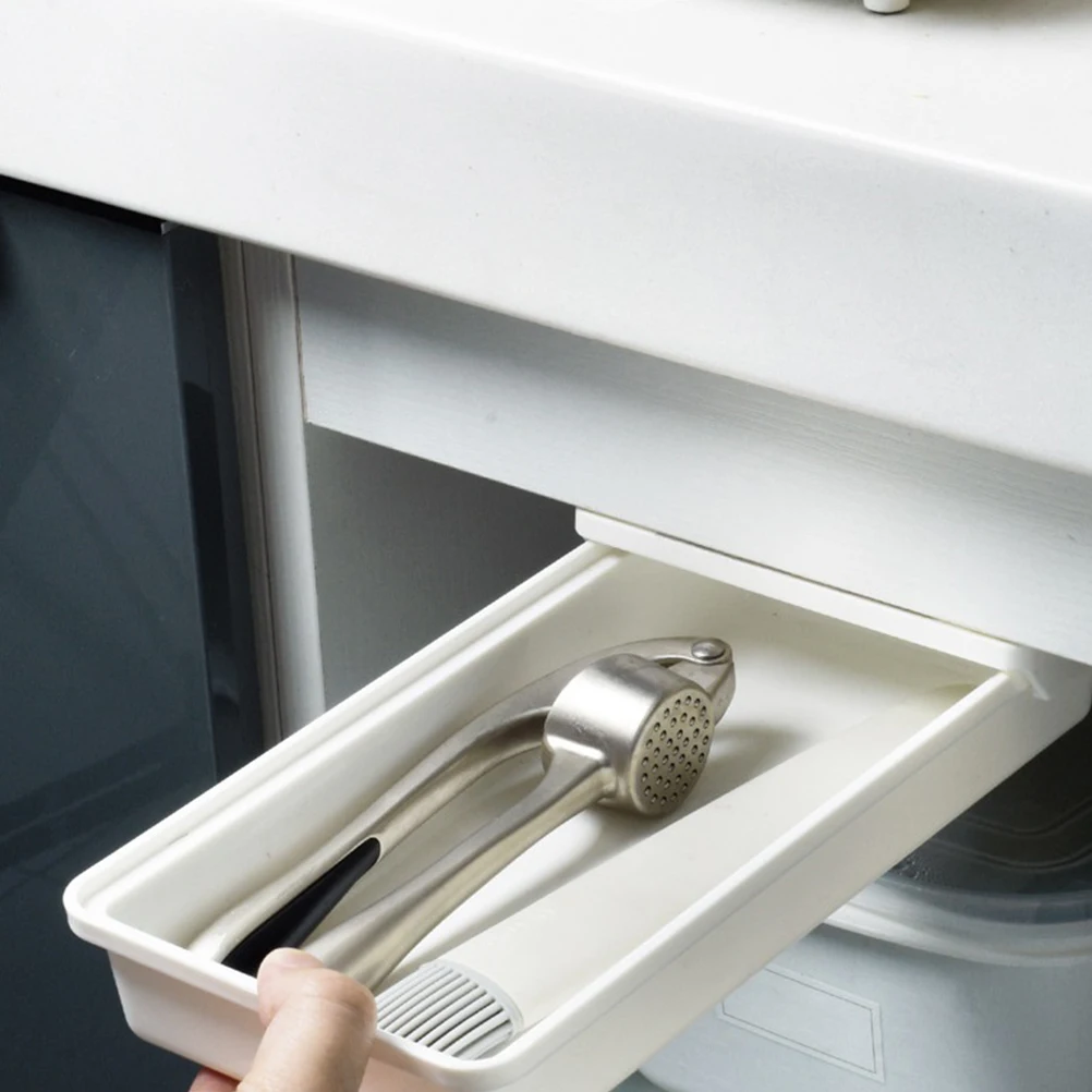 

1Pcs Desk Bottom Storage Box White Size S Hidden Drawer Cover ABS PP Material Office Table Organizer Sundries Holders Pens