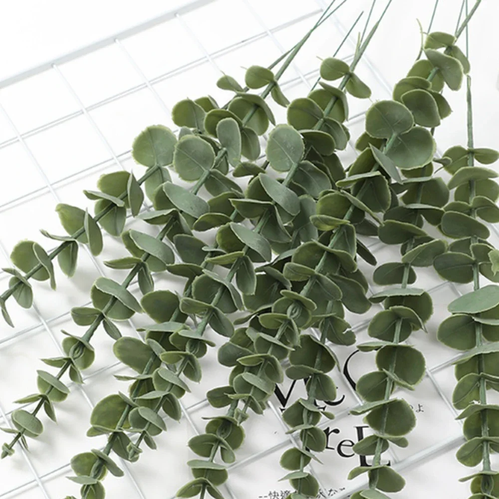 

5pcs Artificial Eucalyptus Branches Fake Plants Green Eucalyptus Stems Leaves for Wedding Centerpieces Halloween Navidad Decor
