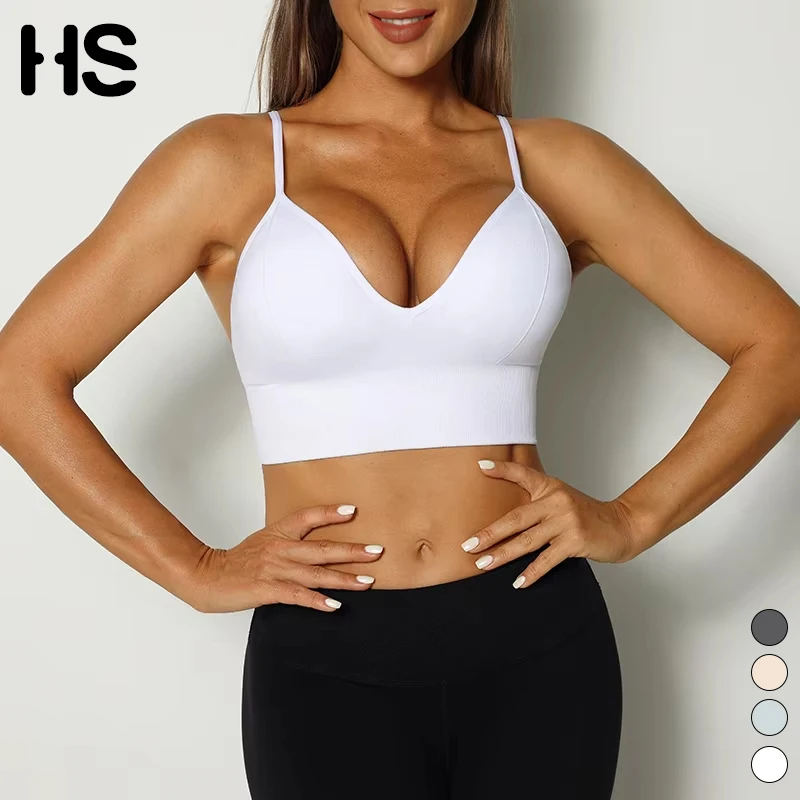 

HAUT SHARK Seamless Sportswear Gym Yoga Sports Hot Selling Crossed Back Tops Bra Sexy Design Sports Bra For Women