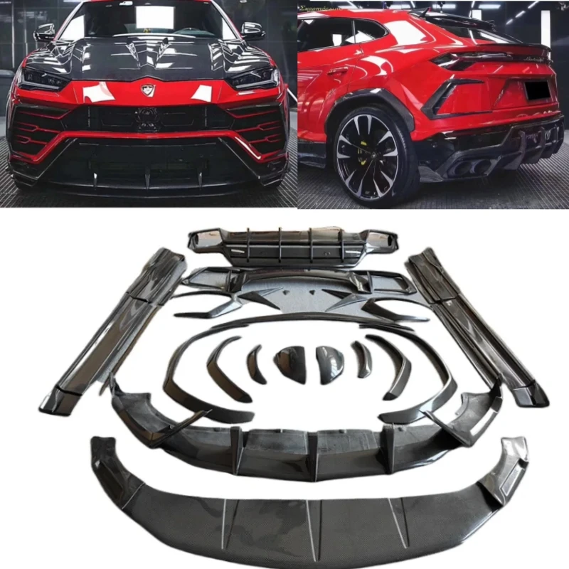 

Suitable for Lamborghini Urus modified TC type carbon fiber front lip, rear lip side skirt, wind knife wheel arch body kit