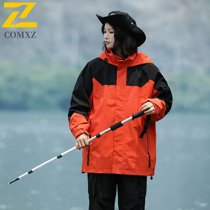 EiAO سترة واقية للزوجين كولوربلوك ربيع الخريف مقاوم للماء يندبروف سترة خارجية للمشي التخييم الصيد 2025 العصرية #5