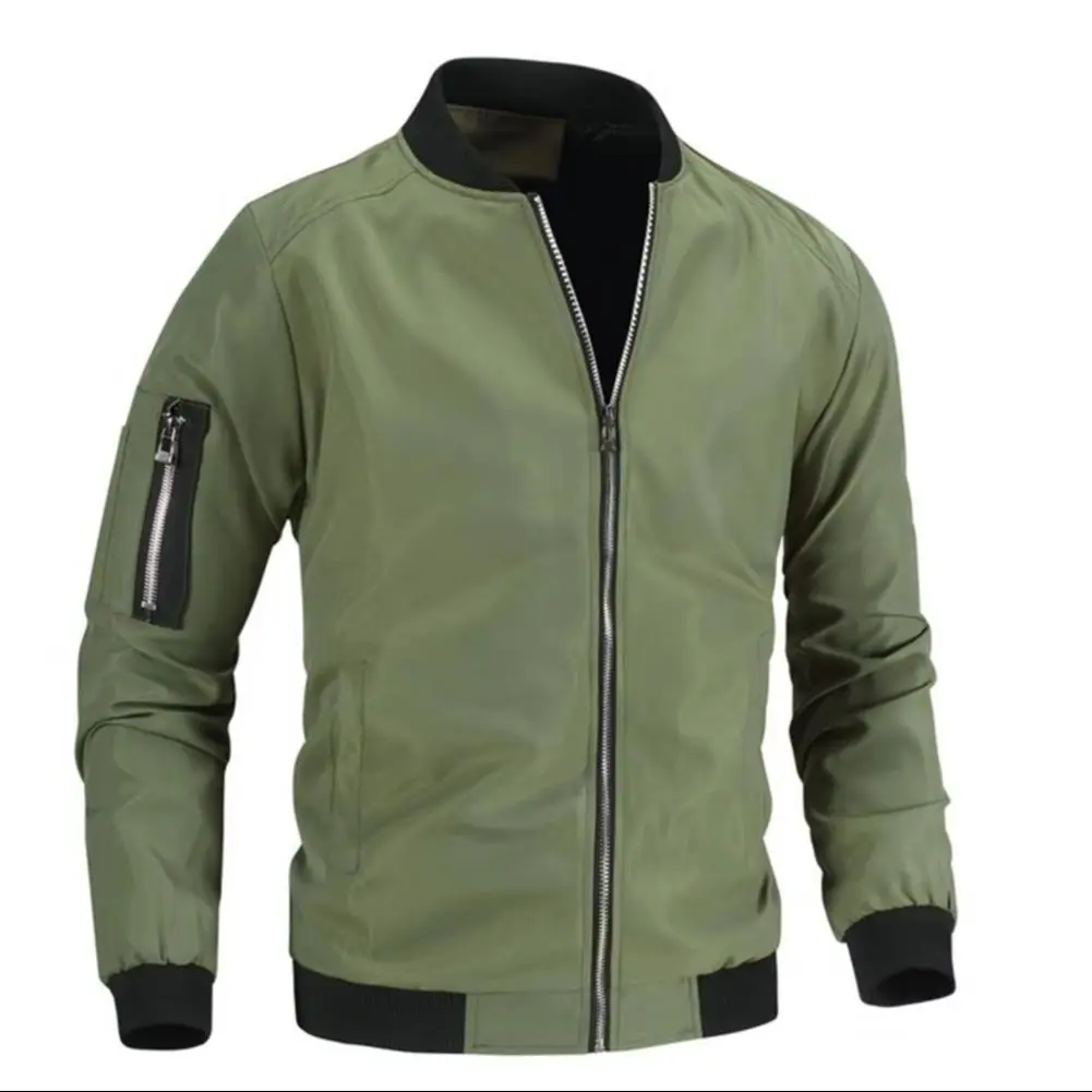 

Korean Style Men Jacket Trendy Causal Jacket Spring Autumn Men Coat Stand Collar Long Sleeve Loose Zipper Jacket Streetwear