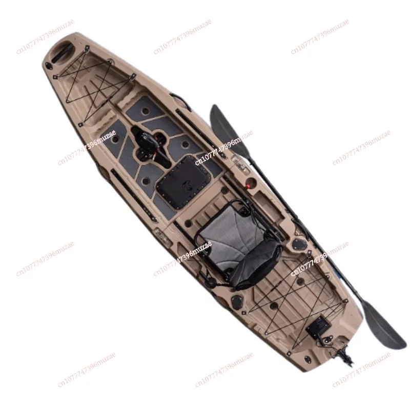 

Модульный рыболовный каяк для 1 человека, 2 предмета, жесткий пластиковый модульный двухсекционный каноэ с ребрами, педалью или двигателем