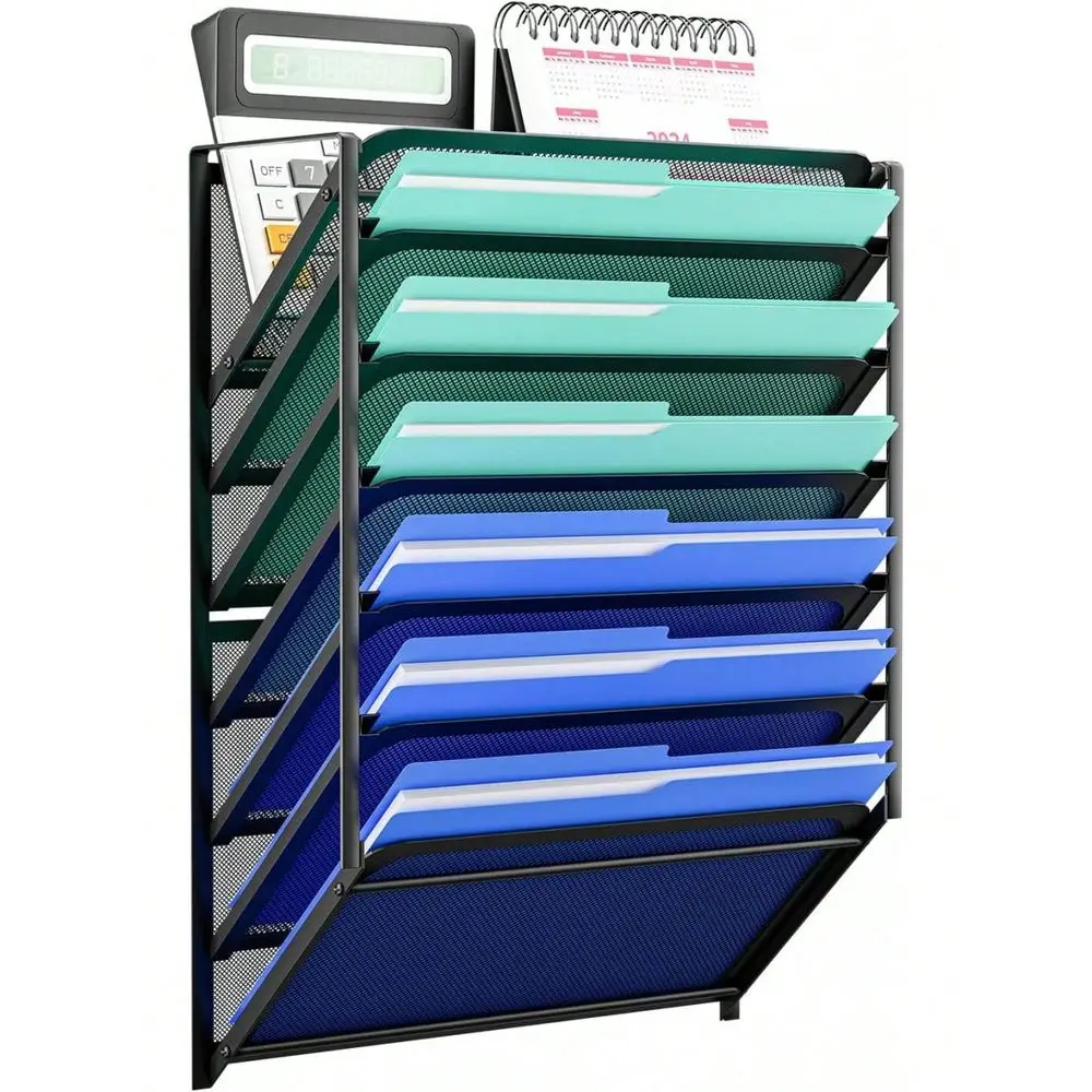 

Office StorageTrendingTier Mesh Wall File Organizer, Hanging Wall Mounted Mail Paper Folder Holder, Clipboard Storage Organizati
