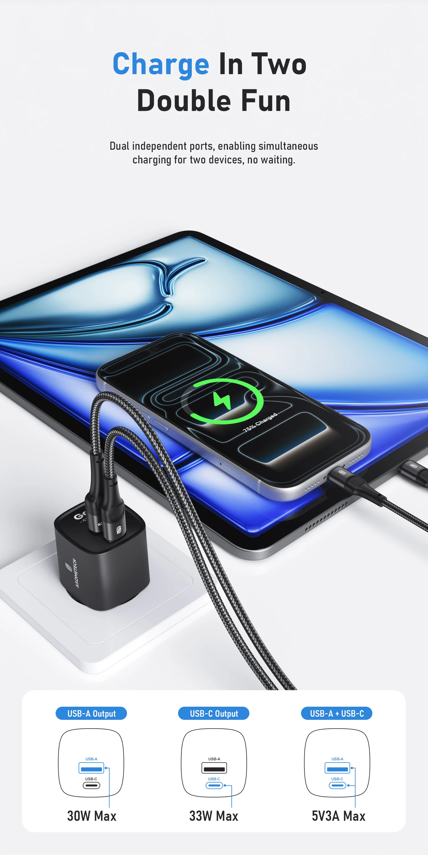 33W GaN USB-C Ladegerät Mini Tragbares PPS PD QC Schnelllade-USB-Reiseladegerät für iPhone 17 16 Pro Max iPad Samsung S23 Ultra – Detail 4