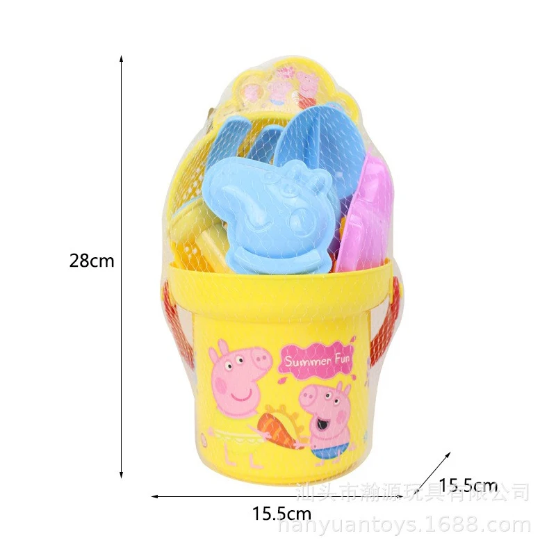 Action Peppa Pig Model George Children\'s Beach Sand Tools Bath Toys Baby Beach Bathroom Sand Digging Set Toys For Birthday Gifts