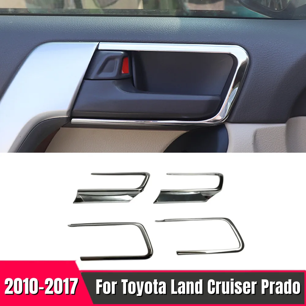 

Внутренняя дверная ручка для Toyota Land Cruiser Prado FJ150 150 2010-2017, крышка чаши, рамка, интерьер, ABS, хромированный, для Toyota Land Cruiser Prado FJ150