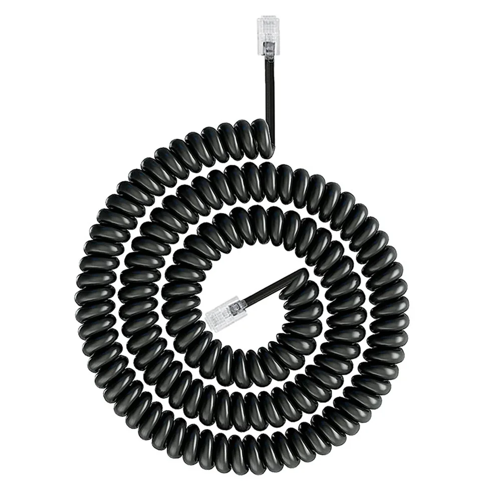 RJ9 4P4C Telephone Accessory Phone Cord Landline Uncoiled Coiled Landline Telephone Handset Cord Line RJ11 RJ22 Cable 2M