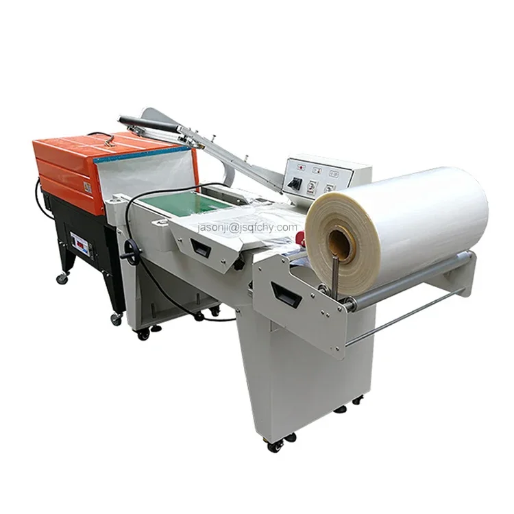 Semi-automatic sealing wrapping shrinking packing machine for door board plastic plate