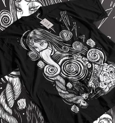 Unisex Horror Manga Creepy Girl T-Shirt, Dark Anime Gothic T-Shirt