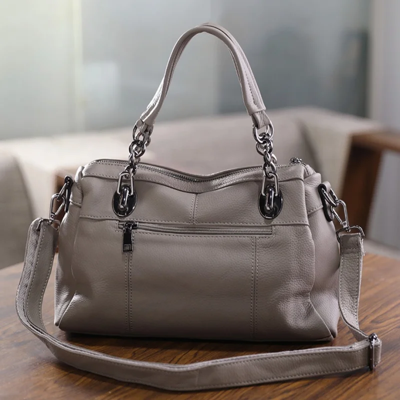 Genuine Leather Bag For Women, Trend Good Quality Commuter  Single Shoulder Crossbody Portable Bag Ladies Soft Leather Handbag