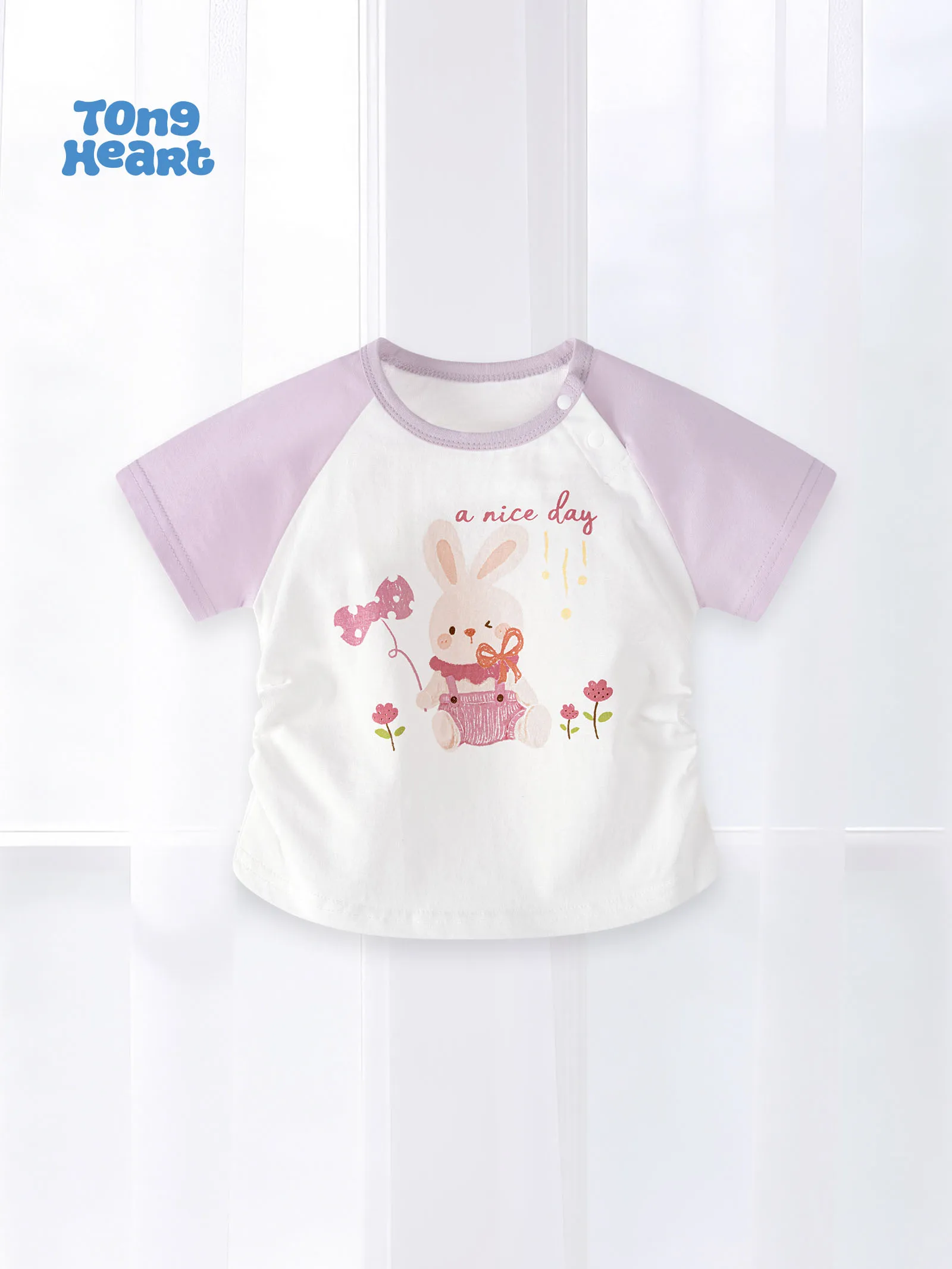 Girls' short-sleeved t-shirt for summer, cute cartoon baby clothes, children's casual top, girls' summer outfit