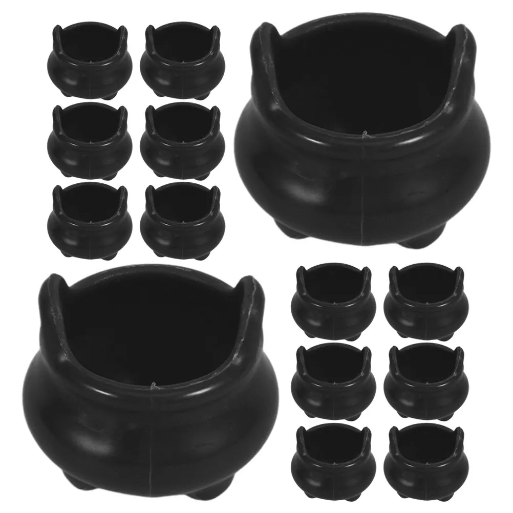 30Pcs Mini Cauldrons Halloween Decorations Miniature Witch Cauldron Pots Small Ornaments Party Favors Micro Landscape