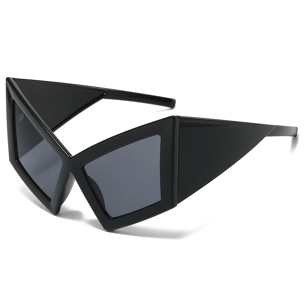 New Fashion Oversized Cat Eye Sunglasses Women Red Shades Uv400 Retro Gradient Men Wide Legs Sun Glasses