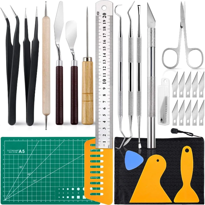 

28pcs Precision Craft Tools Set Vinyl Weeding Kit for Weeding Vinyl DIY Art Work Cutting Hobby Scrapbook 3D Print Tools