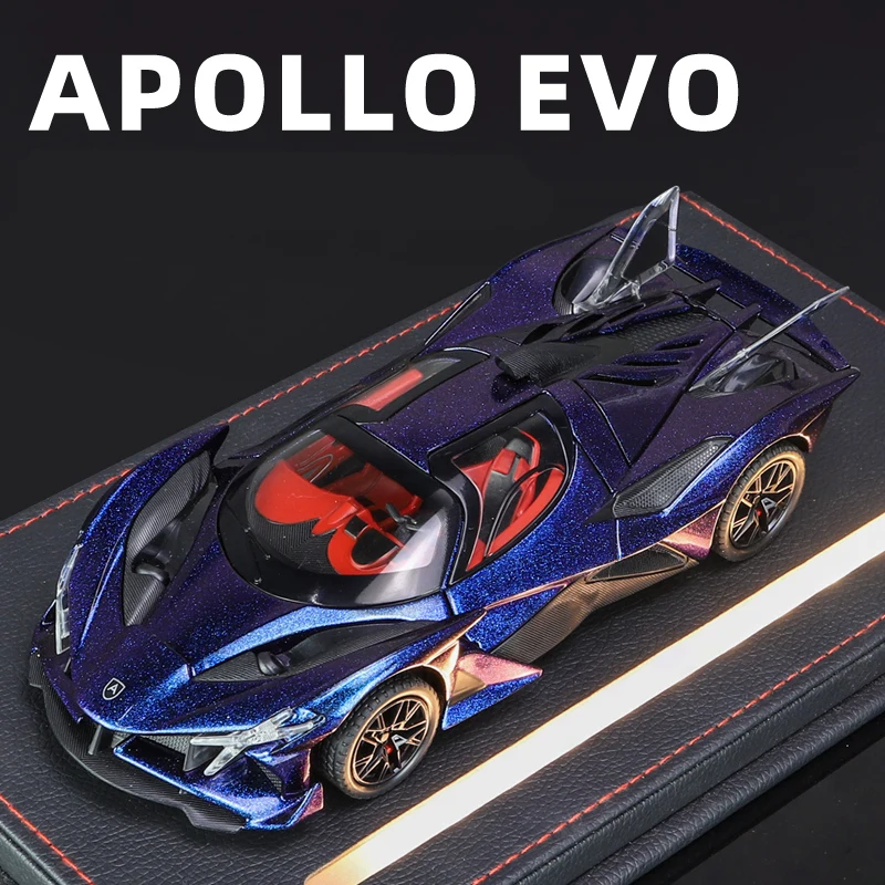 

1:24 Apollo Project EVO Alloy Sports Car Model Diecast Metal Concept Racing Car Vehicle Model Sound and Light Childrens Toy Gift