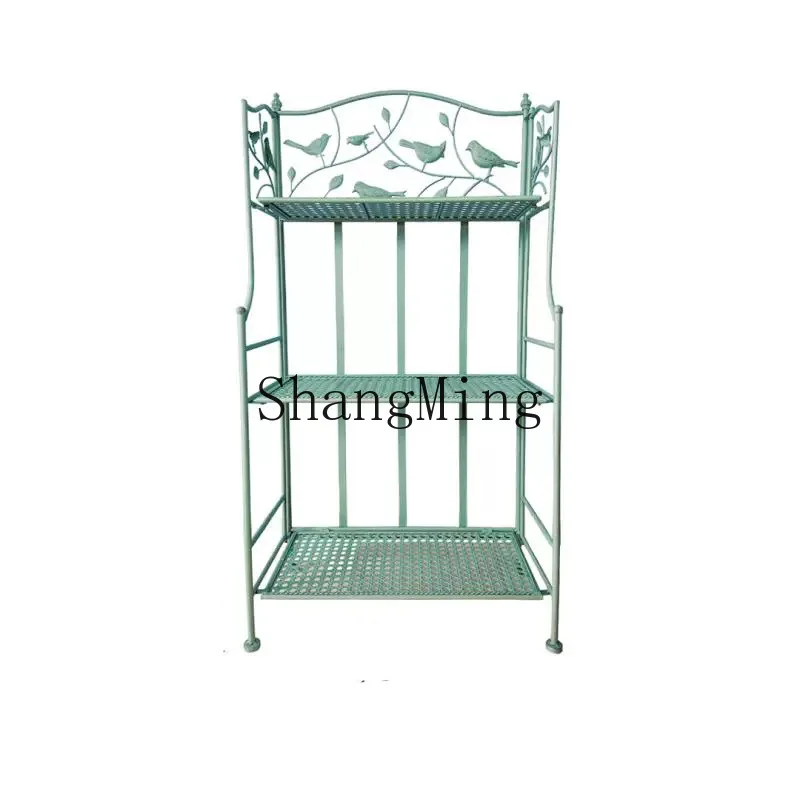 ZYY smeedijzeren vogel drielaagse bloemenstandaard bloempotstandaard potplant buitenbalkon eenvoudige bloem succulente groene plant