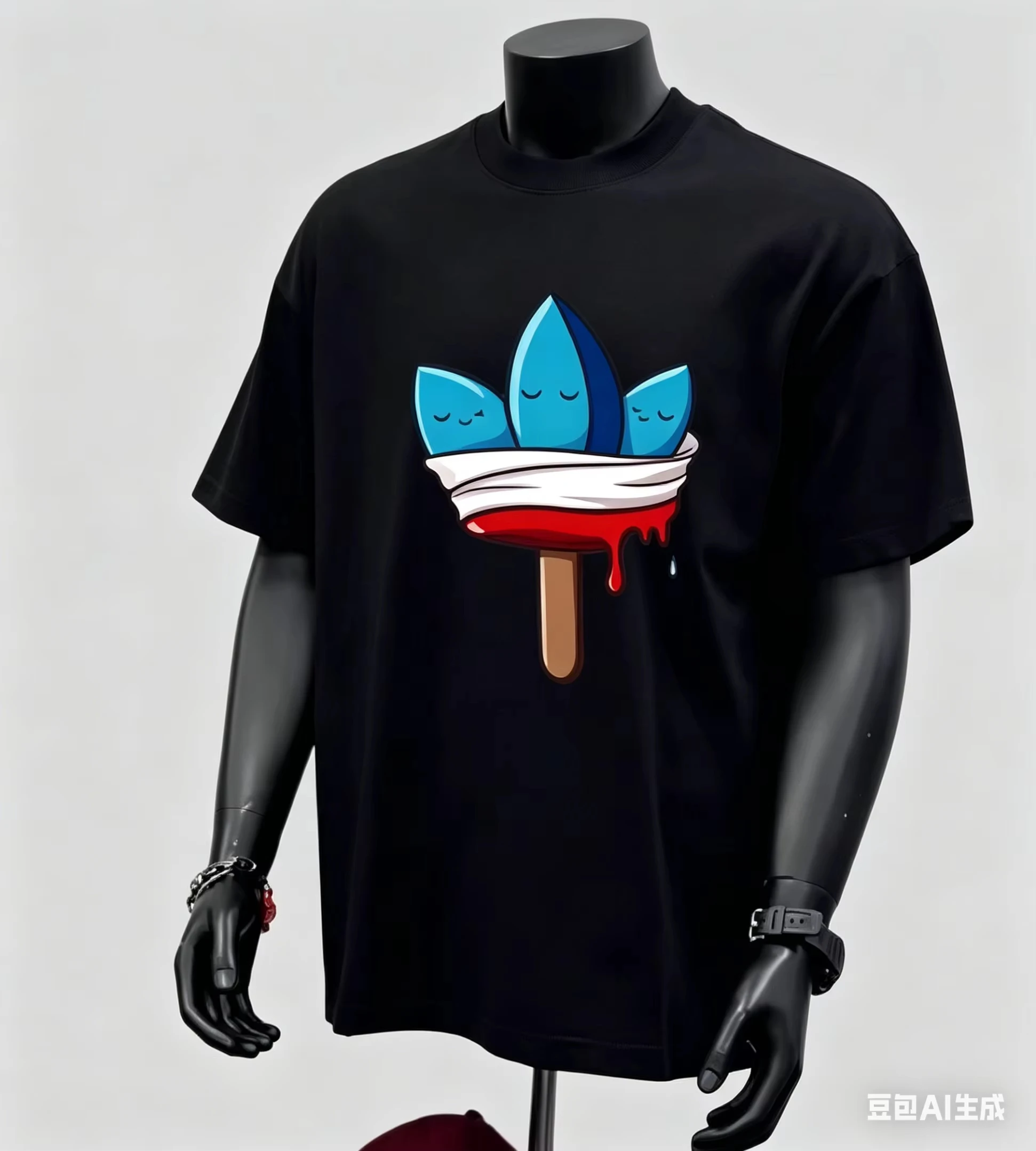 American Minimalism Printed Men's Short Sleeve T-shirt, Pure Cotton Round Neck Design, Suitable for Couples To Wear Casual Top