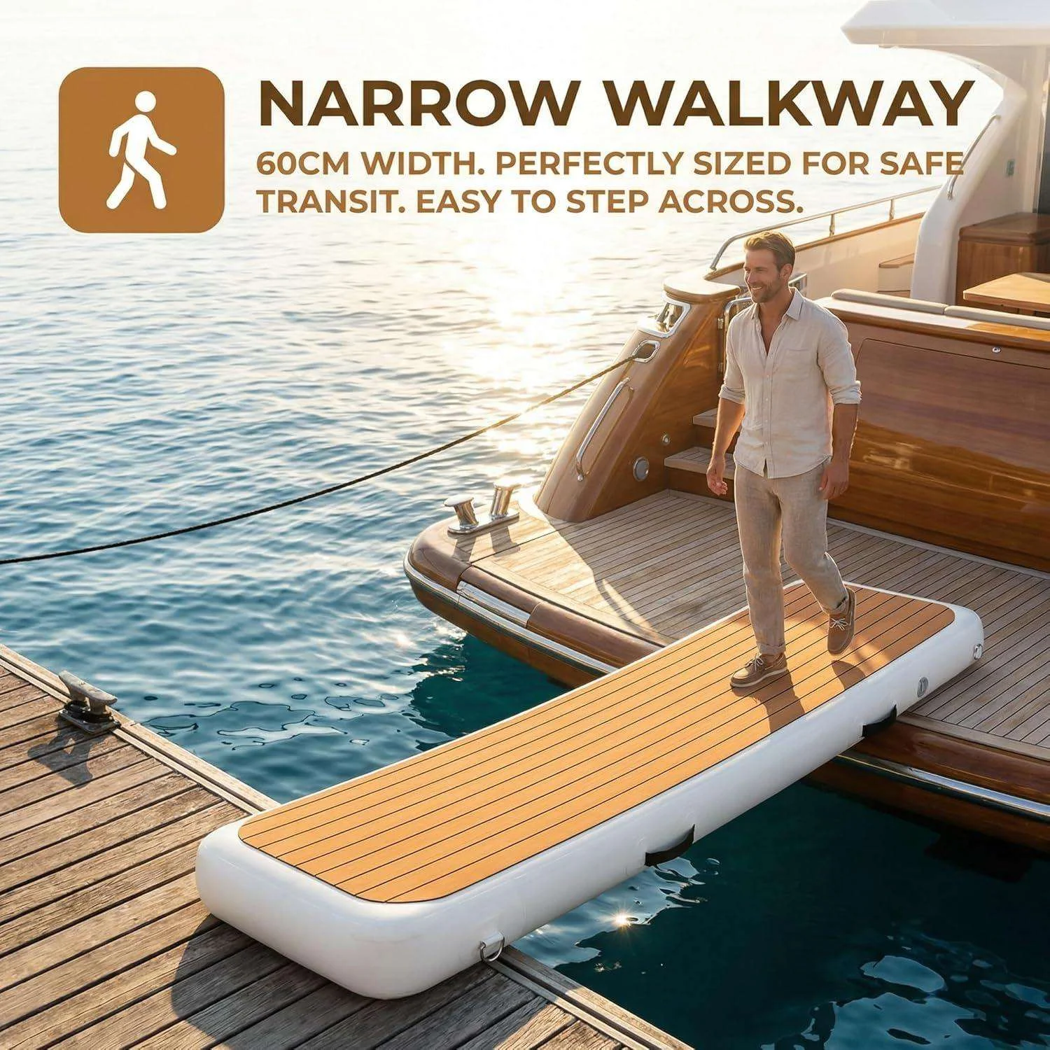 PVC Drop Stitch Inflatable Floating Bridge with Handrail, Stable Inflatable Gangway for Water & Snow, OEM ODM