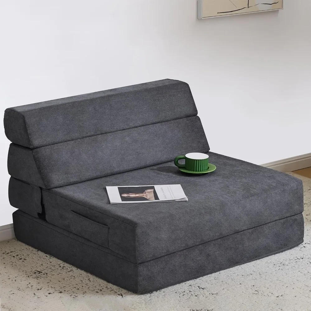 Sofa Bed Foldable Mattress Luxury Miss Fabric, Folding Sleeper Chair Tatami Sofa Bed Floor Mattress Floor Couch, Fold Out