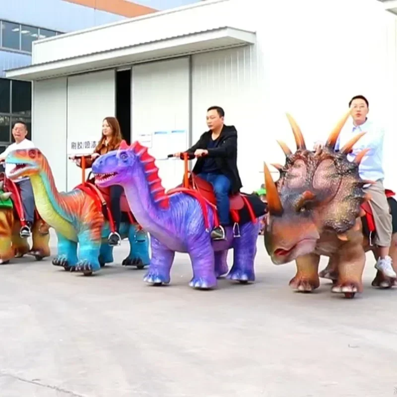

Hot SalesDZ Amusement Park Rides Kids Children Motorized Walking Dinosaur Ride Animal Dinosaur Coin Rides For Mall