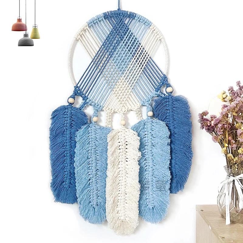 Hand-woven Leaf Tapestry Diy Material Pack Home Ornaments B&B In-store Decoration Wall Hanging Decoration Bedroom Macrame Cotton