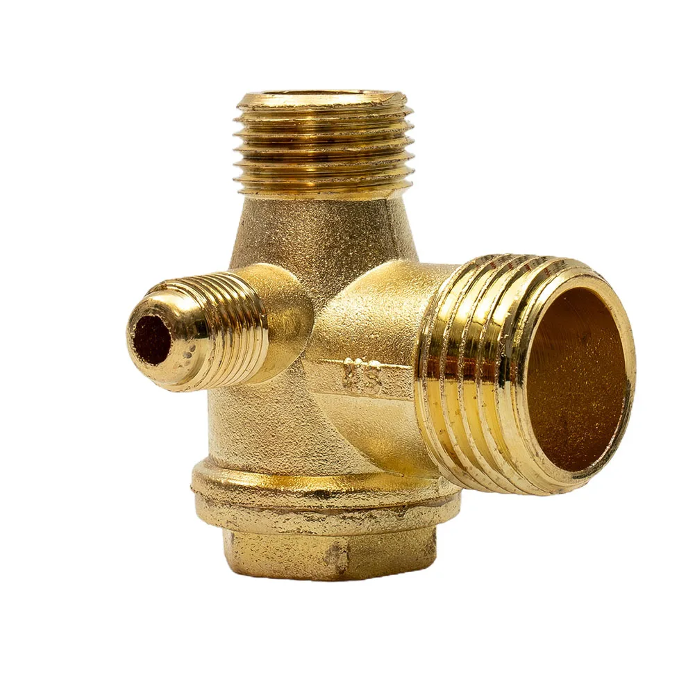 1 Pcs New Air Compressor Check Valve 3-Port Zinc Alloy Brass Male Thread Check Valve Connector Tool For Air Compressor 20*16*10