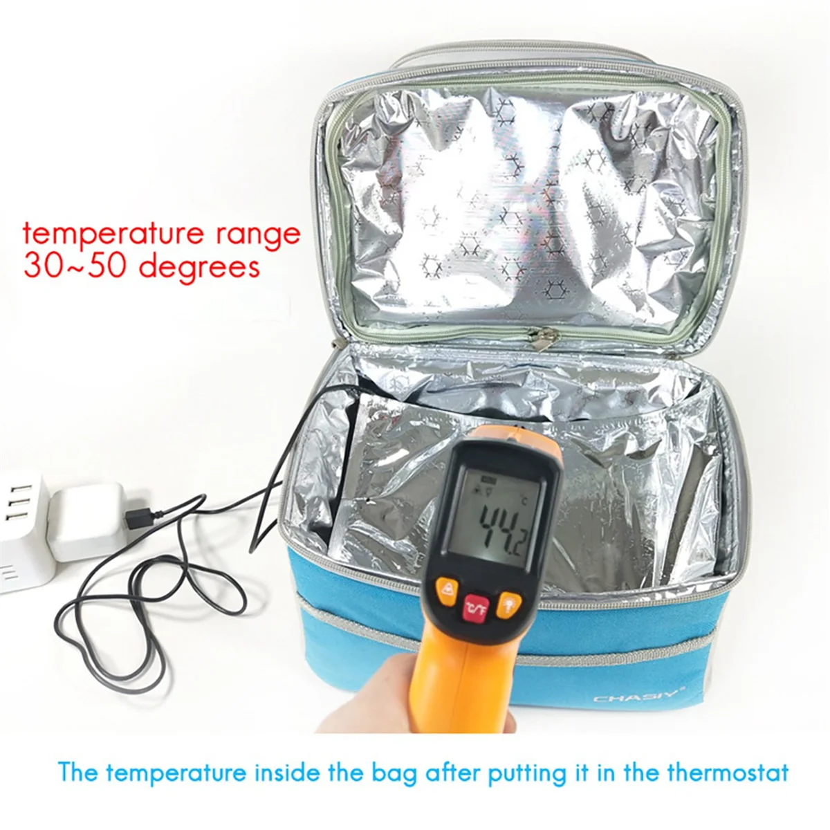 3X Outdoor Tool termostato USB conservazione del calore borsa per piatti piatto da pranzo borsa per alimenti riscaldatore borsa termica per latte