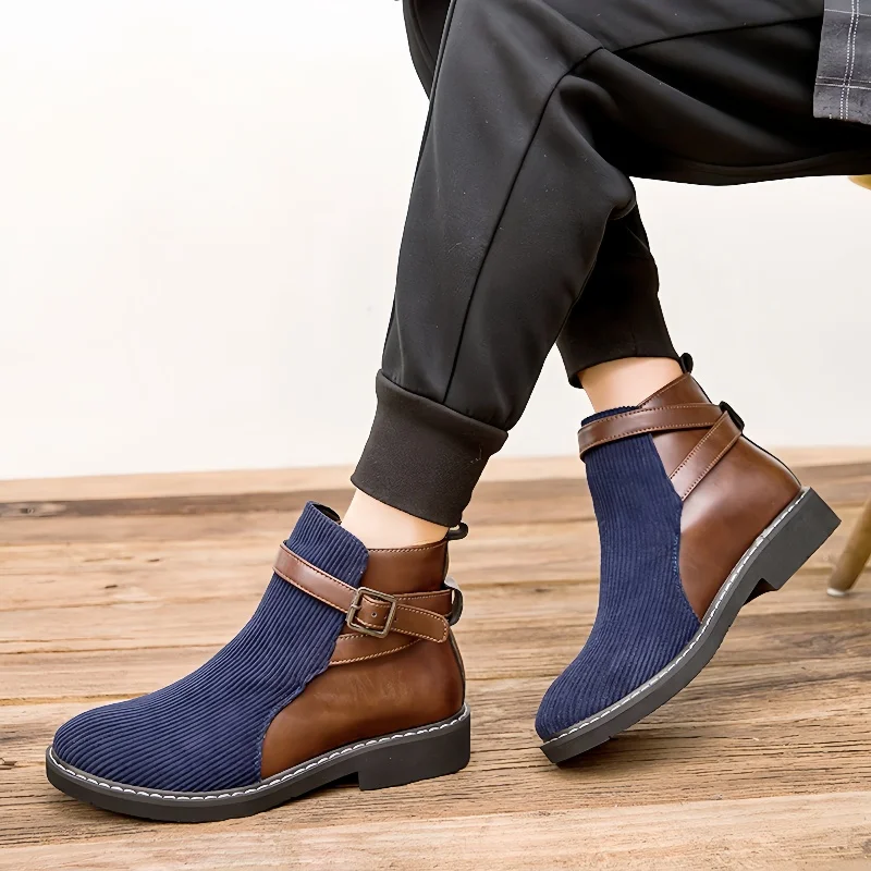 

Men's Leather Chelsea Boots 6CM Hidden Elevator Insole Height Increase Shoes Size 38-48