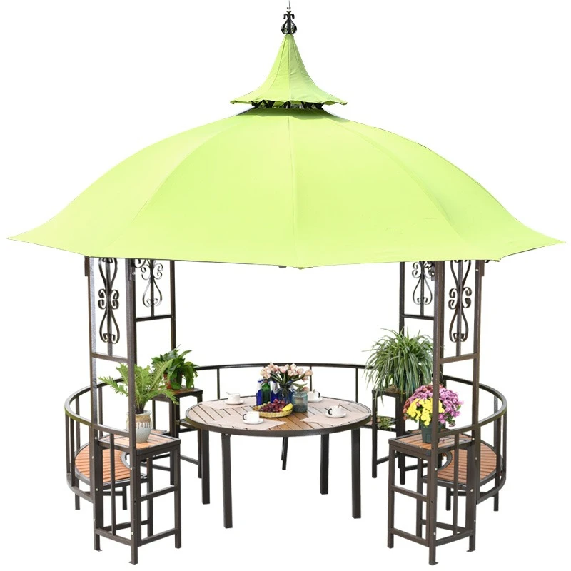 

Outdoor pavilion, courtyard outdoor wrought iron, awning, leisure pavilion