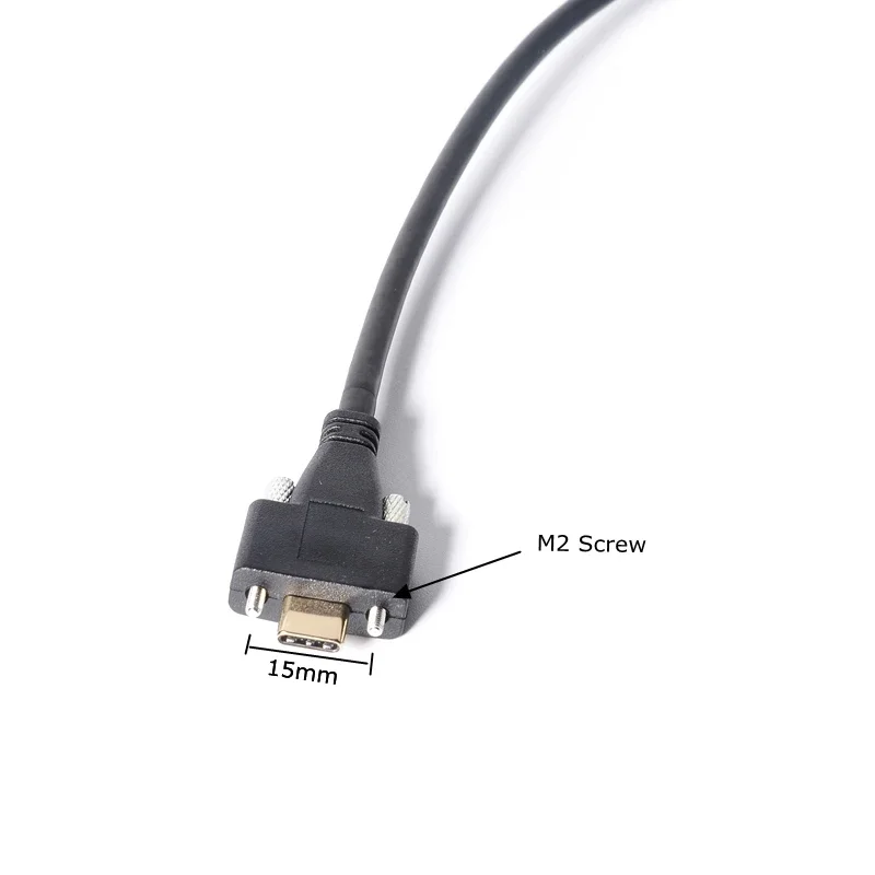 กล้องอุตสาหกรรมสกรูล็อคคู่ USB 3.1 ประเภท C ข้อมูลชายกับหญิงและสายชาร์จ 2 ฟุต Type-C สกรูคู่