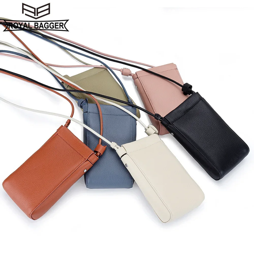 Royal Bagger Small Shoulder Crossbody Bags for Women Genuine Cow Leather Mini Ladies Phone Bag New Fashion Casual Purse 2201