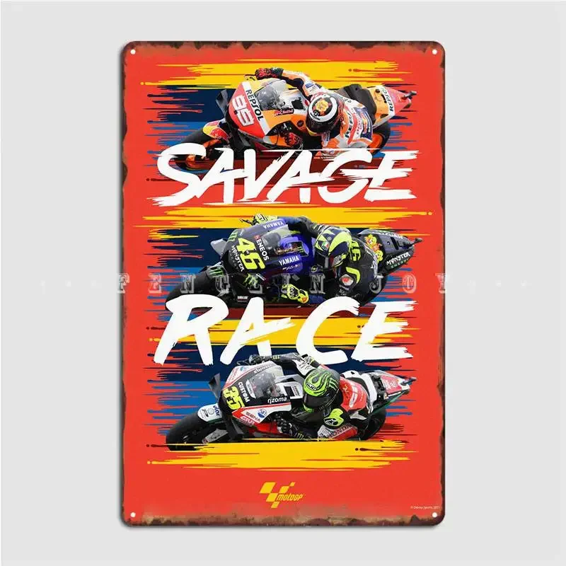 Savages Race Metal Sign Wall Mural Cinema Custom Mural Painting Tin Sign Posters