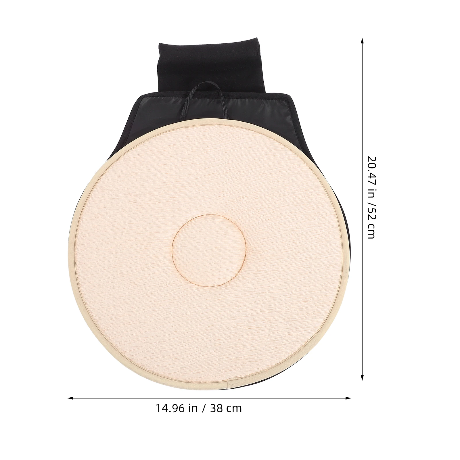 360 Degree Rotating Car Seat Cushion Single Ring Beige Lightweight Portable Anti Slip Base Home Office Use Sandwich Fabric Car
